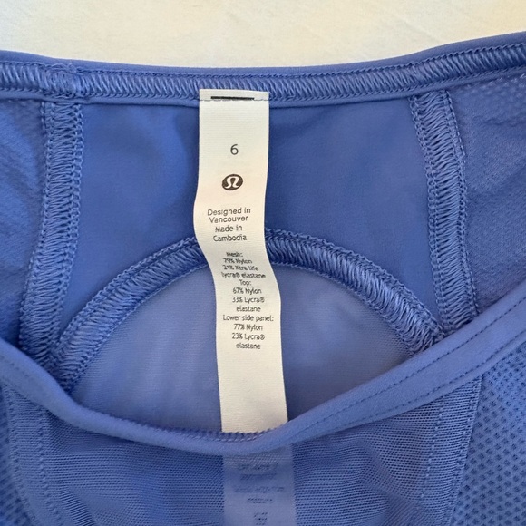 lululemon blue mesh long sleeve cropped workout top size 6 - Picture 5 of 5